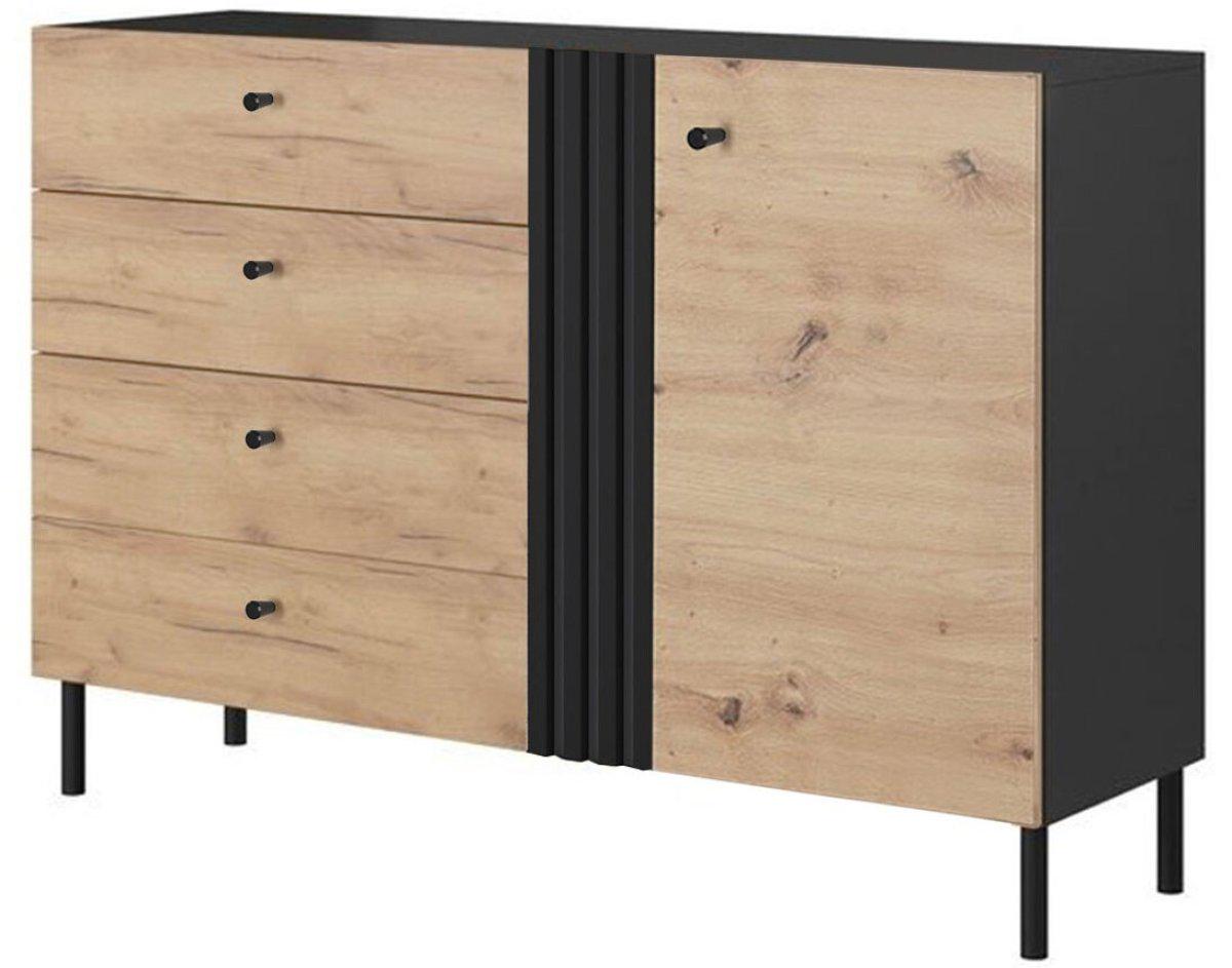 Комод Тео 1-дверный с 4 ящиками Дуб артизан (000-000-245)