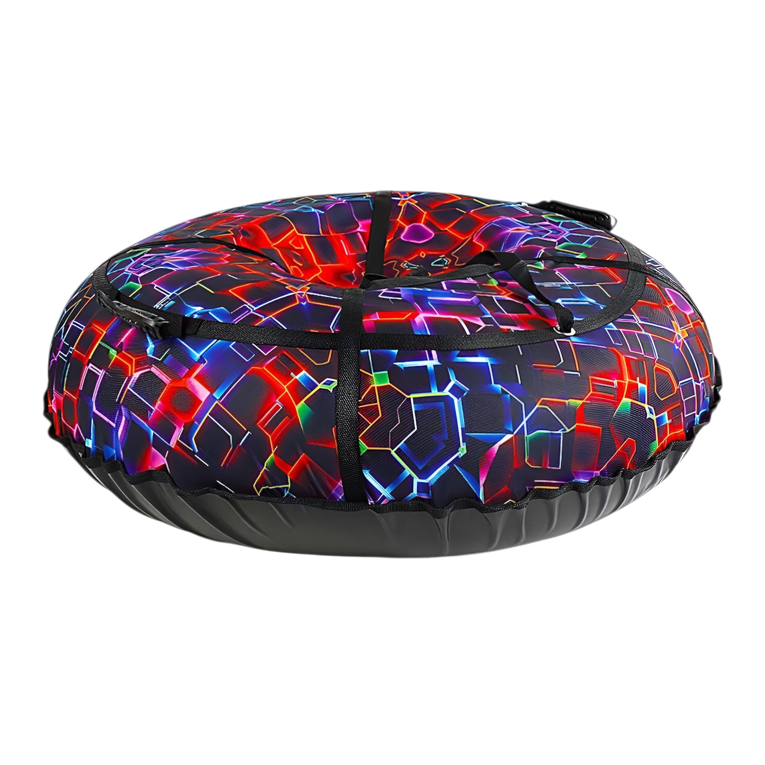 Санки-тюбинг надувные Абстракция 1,2 м Т33872-3 из прочного материала с ручками и тросом (29863063)