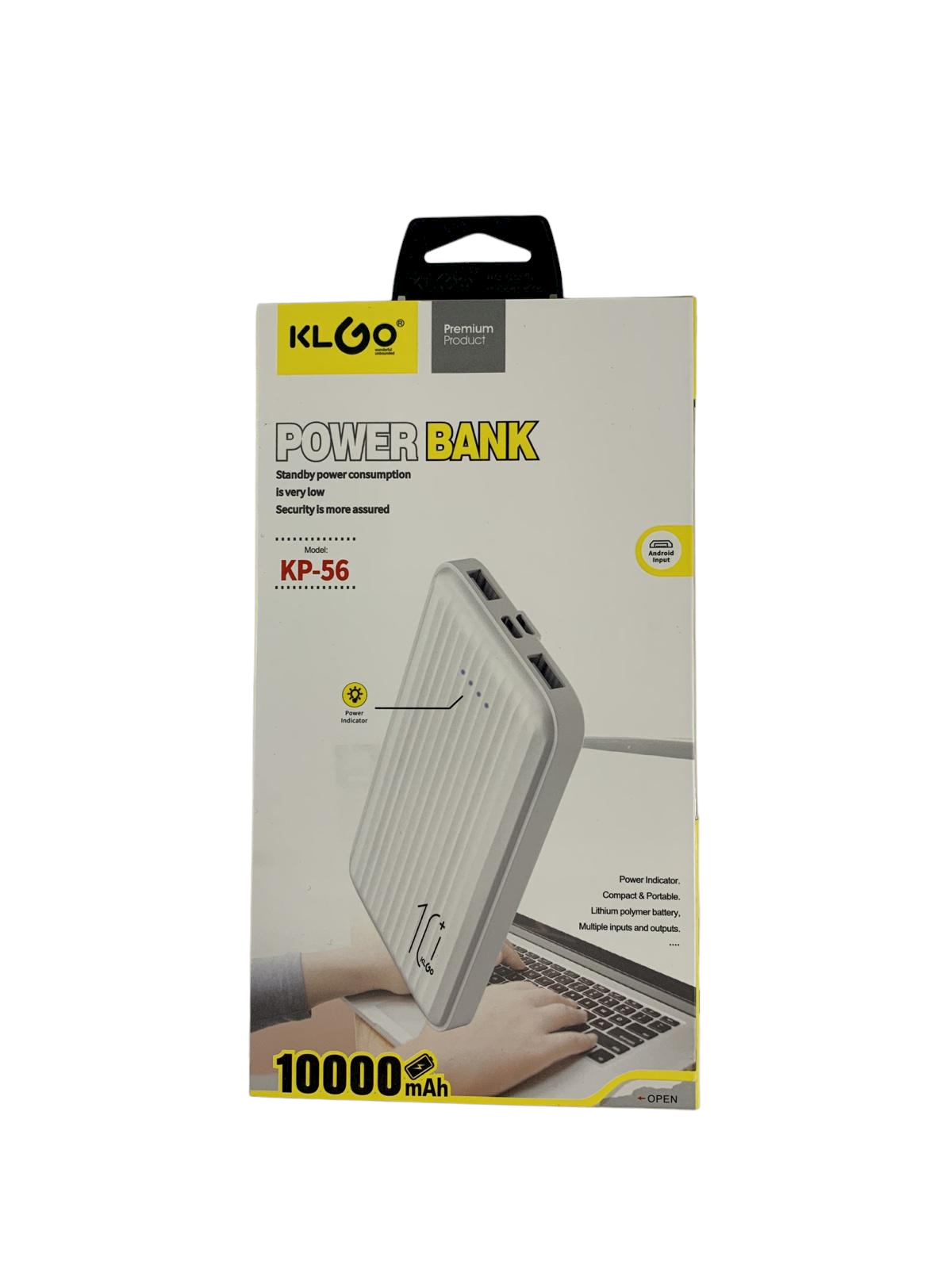 Внешний аккумулятор KLGO KP-56 10000 mAh Белый