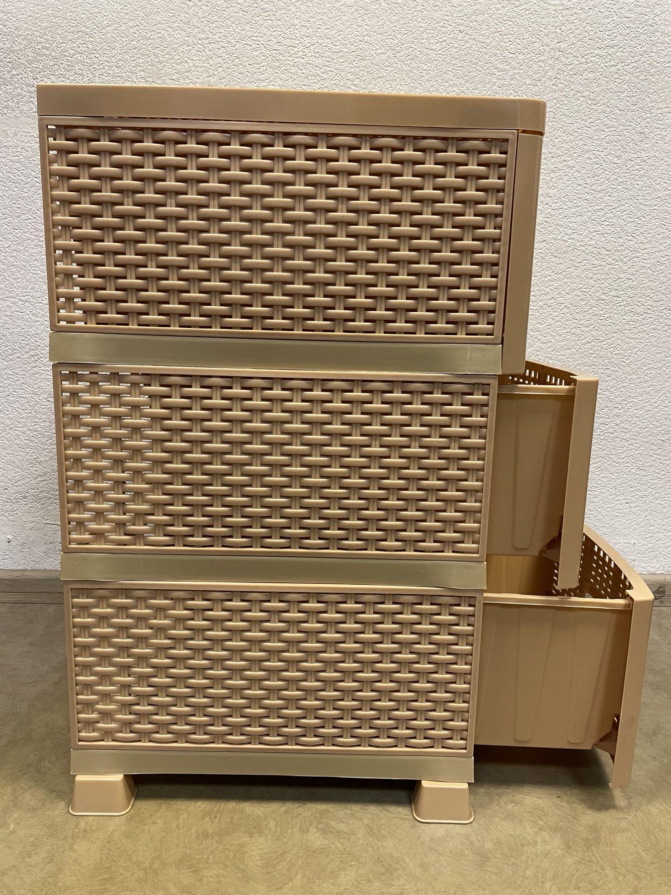 Комод пластиковий Rotange 3 ящики 70х37,5х46 см Бежевий (29439289) - фото 5 Комод пластиковий Rotange 3 ящики 70х37,5х46 см Бежевий (29439289) - фото 5