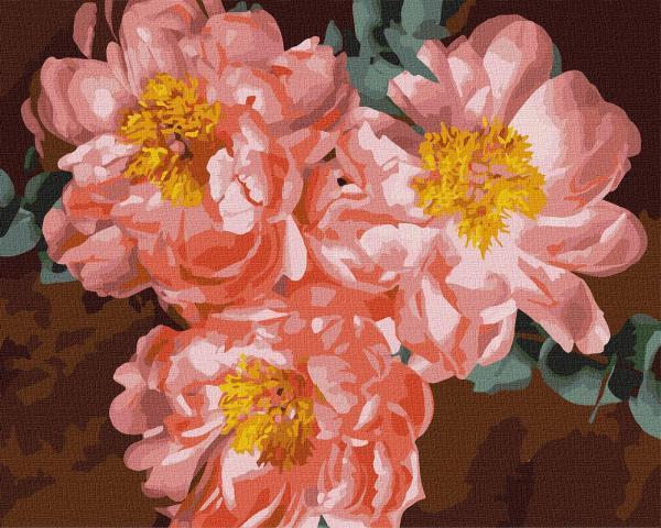 Картина по номерам Идейка Пионовое вдохновение 40х50 см в термопакете (KHO3110)