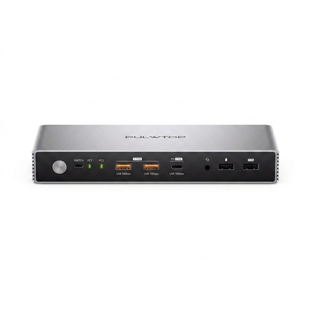 Перемикач-KVM та док-станція PULWTOP Dual Monitor 4K з USB 3.2 та EDID (34068638)