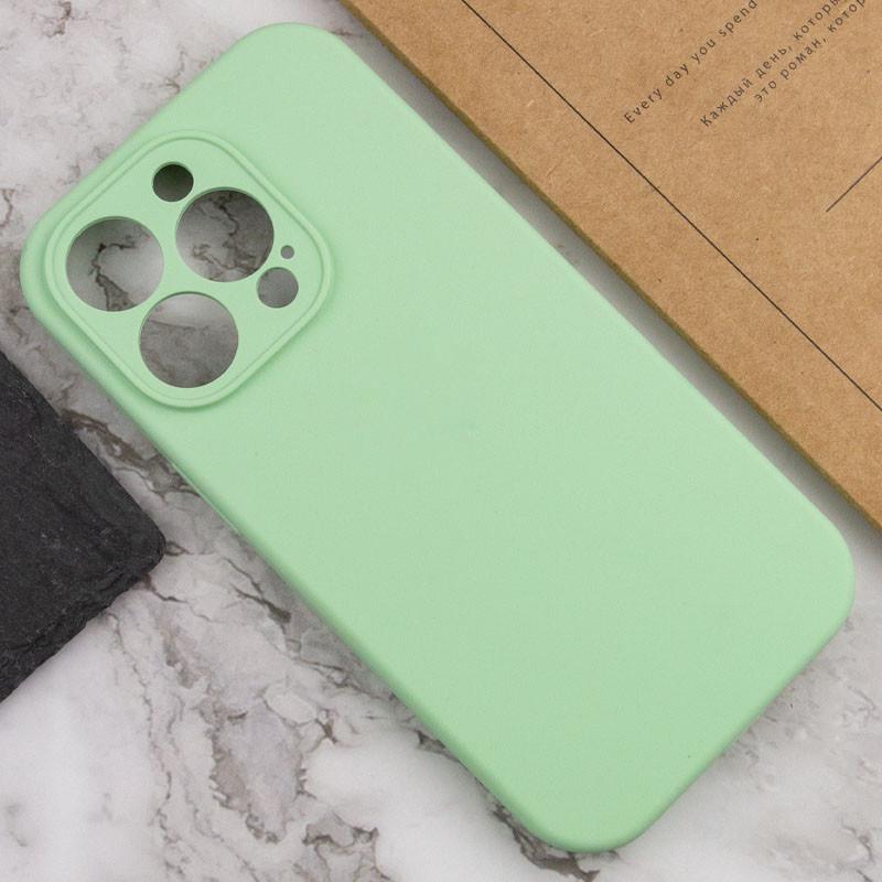 Противоударный чехол Silicone Case Full Camera Protective (AA) NL для Apple iPhone 15 Pro (6.1") Зеленый / Pistachio - фото 5