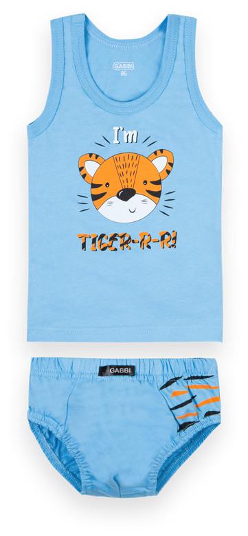 Комплект белья детский для мальчика хлопковый Gabbi КТМ-21-2 Тайгер 86 см Голубой (12849)