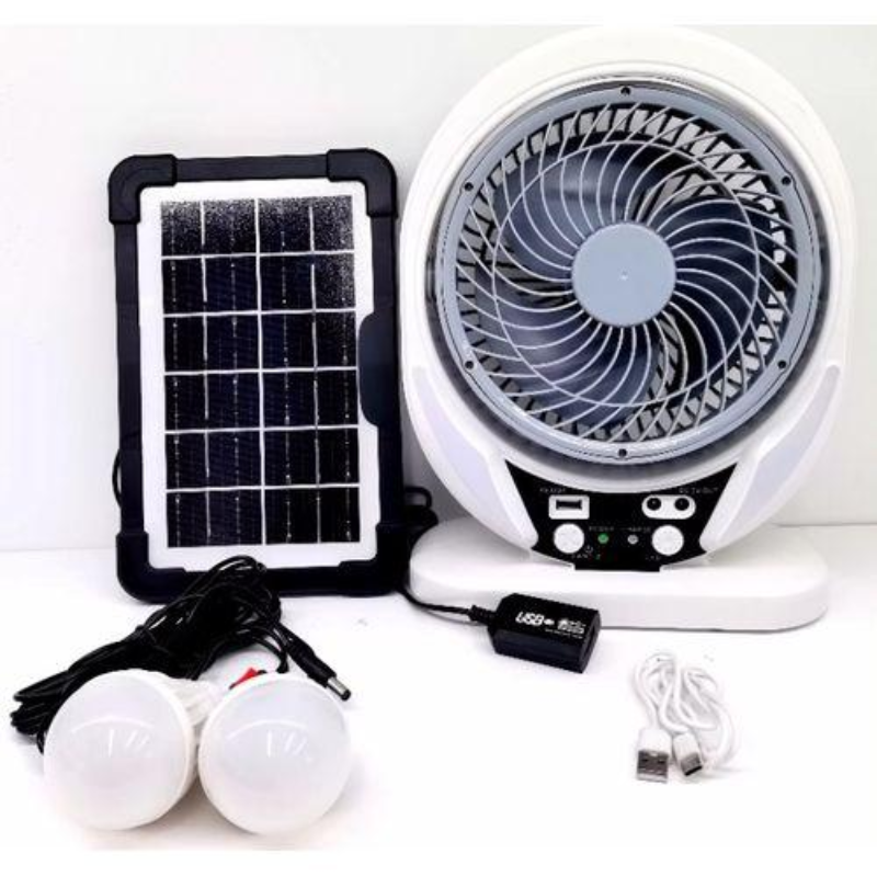 Вентилятор портативний 606 із сонячною панеллю 2 швидкості USB 6" 6 Вт 3,2V 4000 мАг 4в1 (2620348554) - фото 7