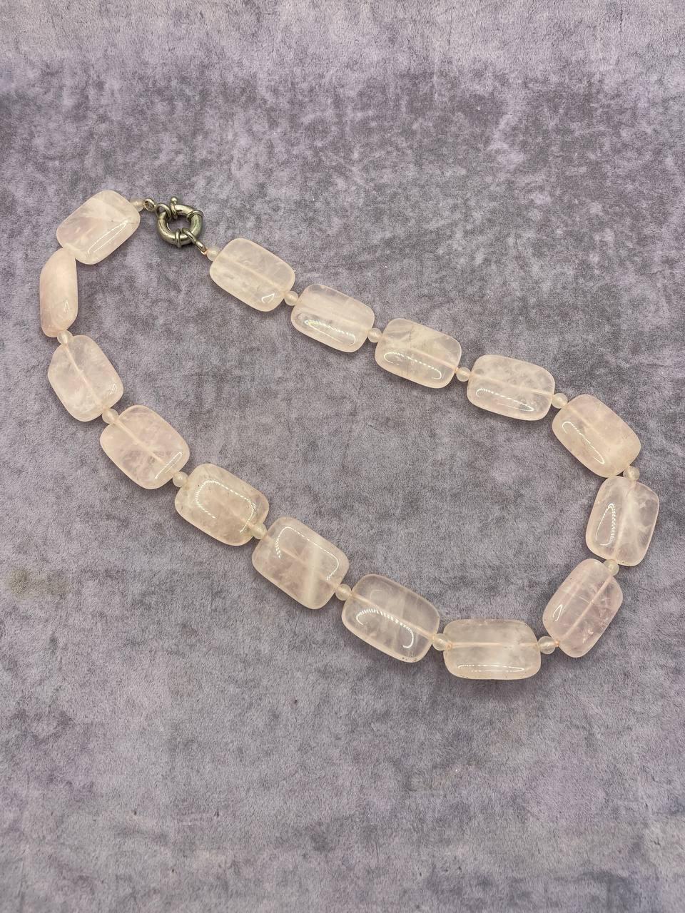 Бусы кварц 45 см Розовый (9764)