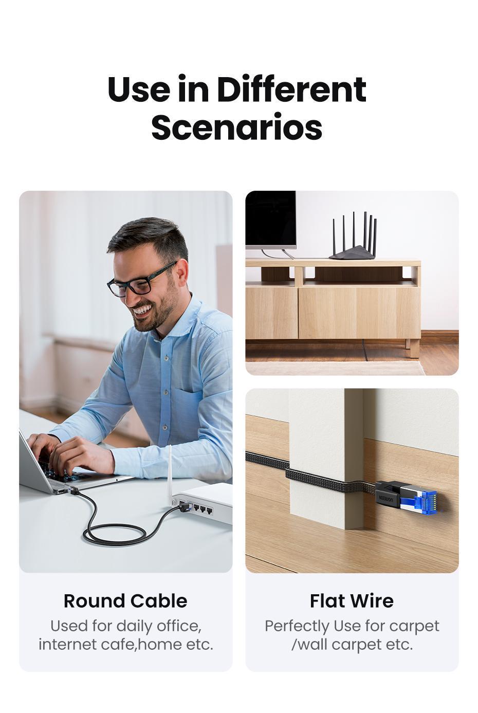 Интернет-кабель UGREEN Cat.8 F/FTP 40 Гбит/с 2000 МГц Lan RJ45 RJ 45 15 м Черный (30799) - фото 11