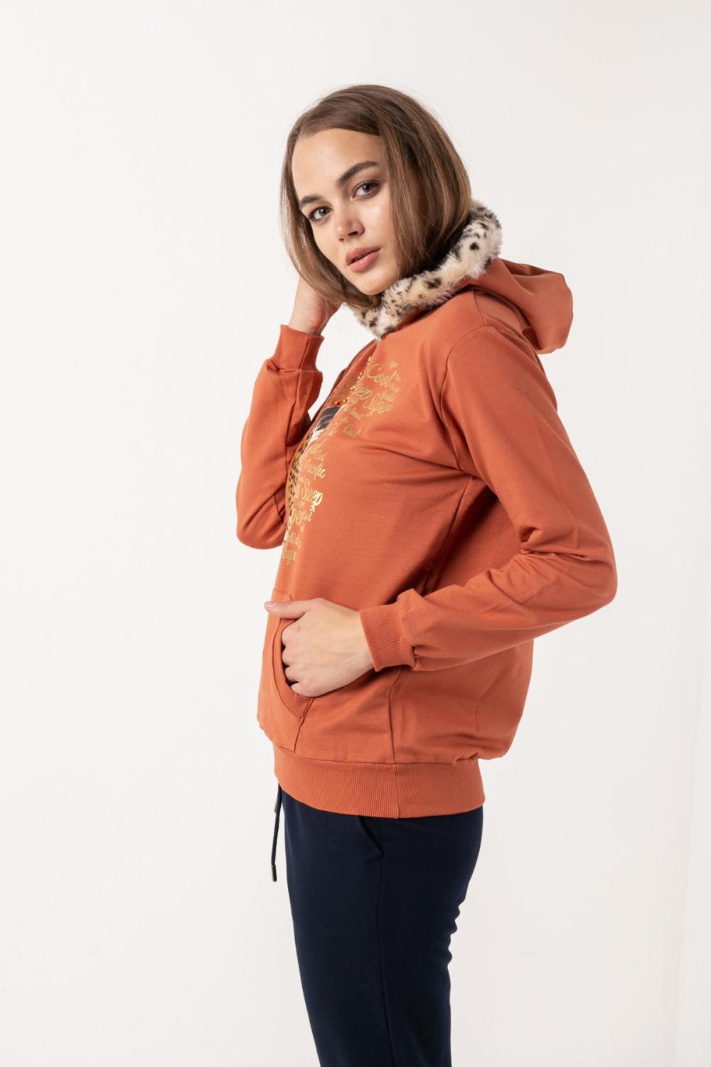 Костюм женский с брюками S Темно-оранжевый (88931) - фото 2 Костюм женский с брюками S Темно-оранжевый (88931) - фото 2