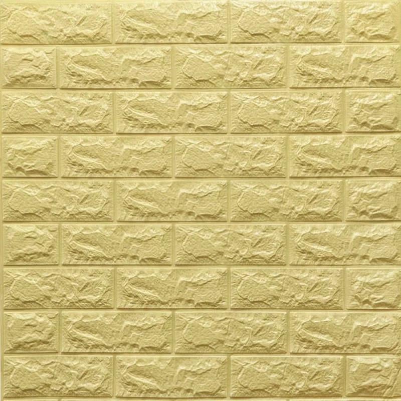 Панель самоклеящаяся 3D Sticker Wall звукоизоляционная 700x770x7 мм кирпич Желто-песочный