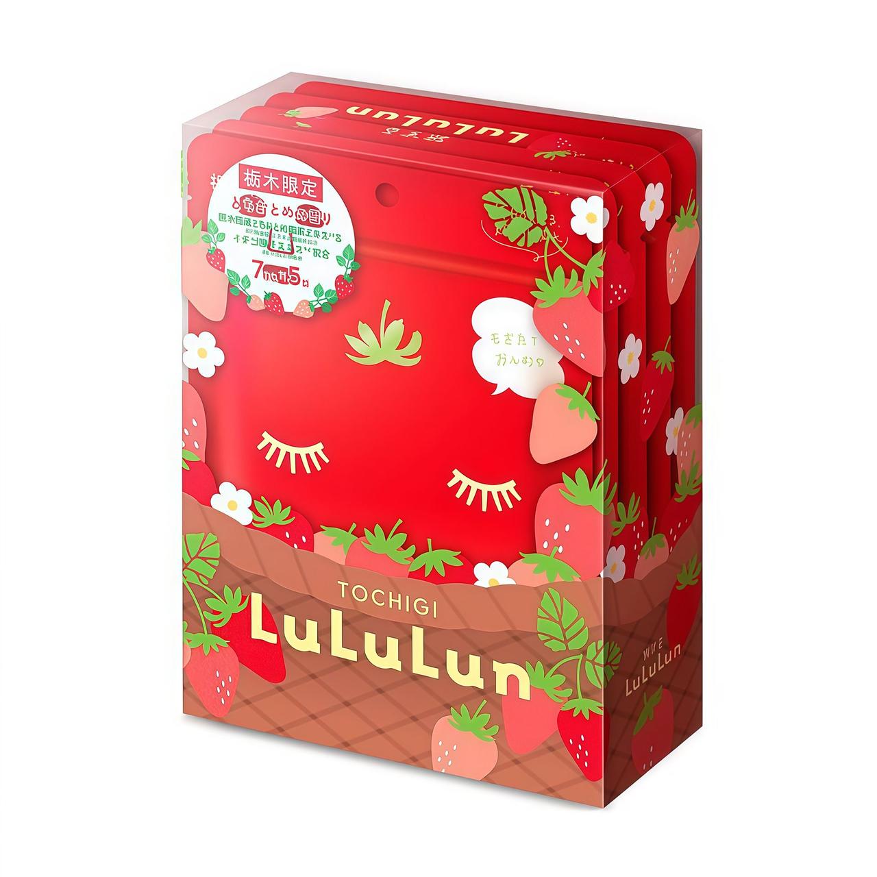 Маска для обличчя LuLuLun Tochigi Strawberry інтенсивно зволожуюча з полуницею 35 шт. (28532742)