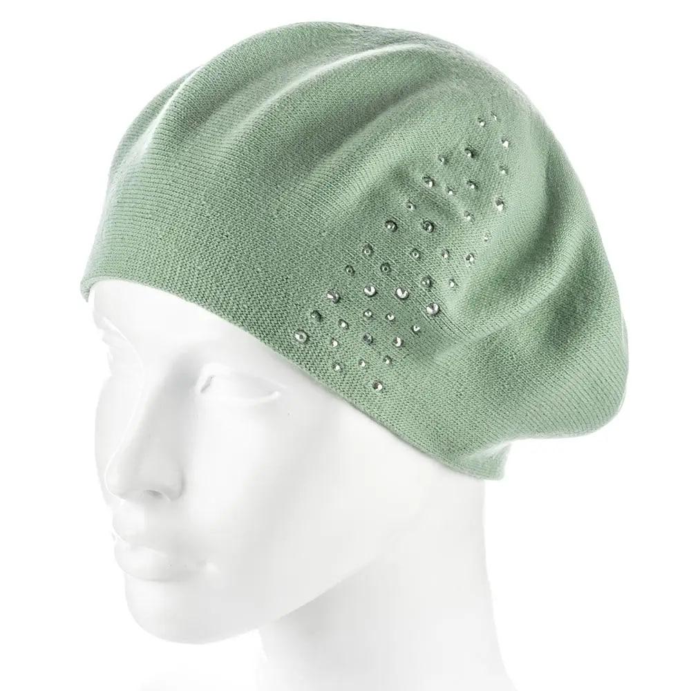 Берет женский Zolly ZH239 полушерстяной тонкой вязки двойной Фисташковый (130126)