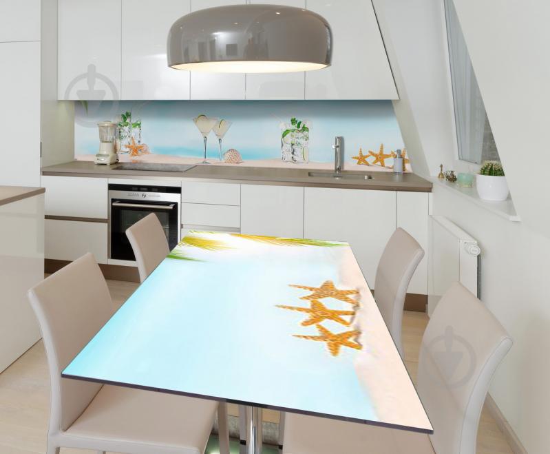 Наклейка виниловая на стол Zatarga  "Коктейль на пляже" 650х1200 мм