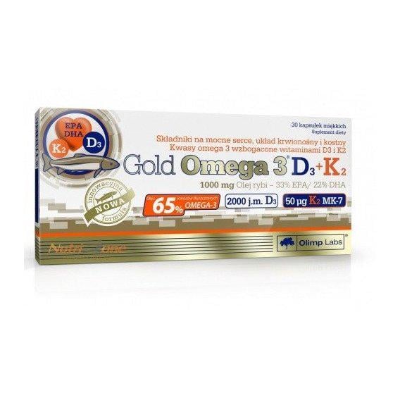 Омега для спорту Olimp Nutrition Gold Omega 3 D3 K2 30 caps