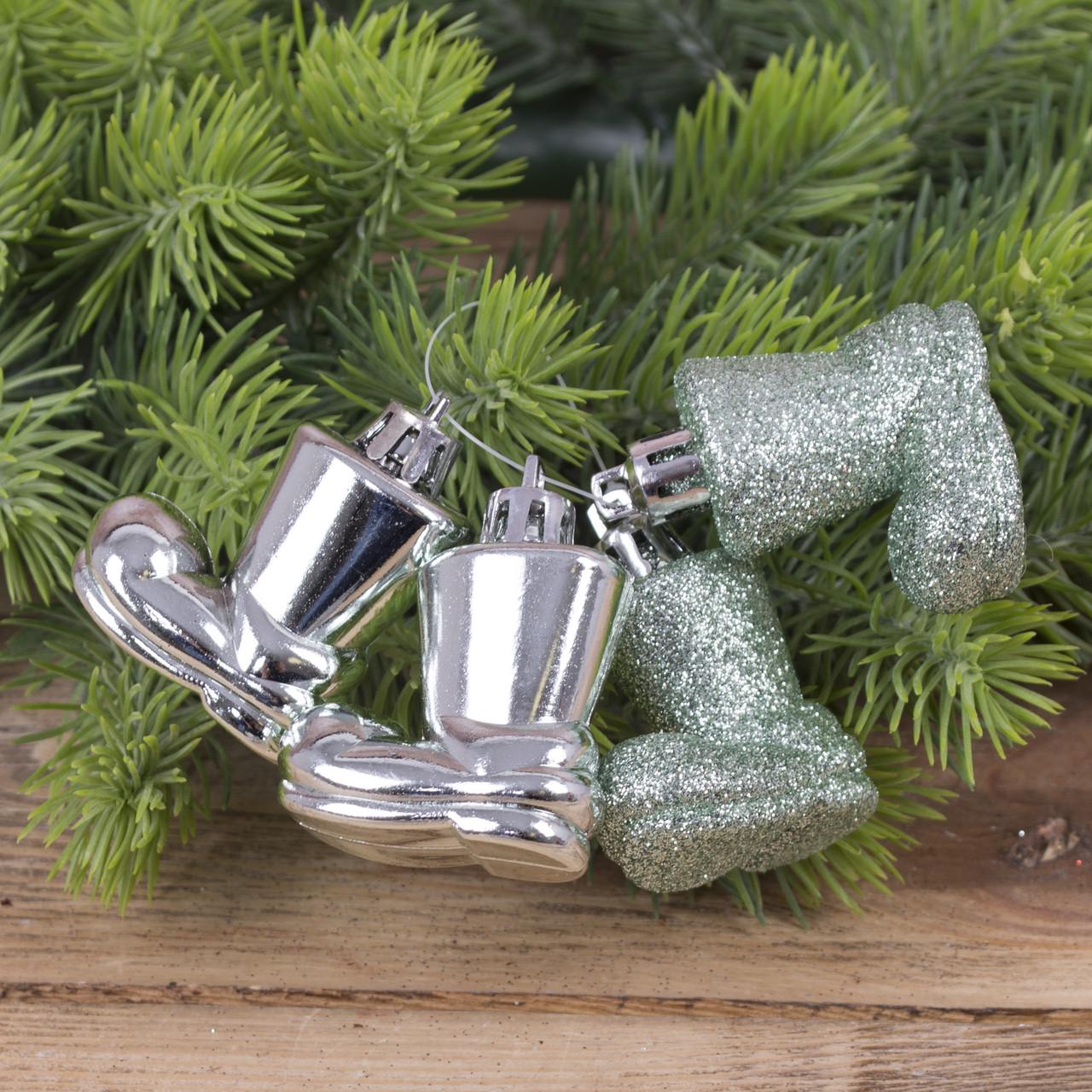 Елочные игрушки Ботинки 4 шт. Мятный (2825-3)