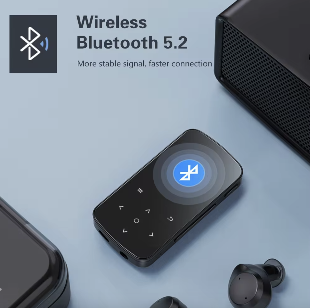 MP3-плеер BJ-M9 Bluetooth 5.2 Hi-Fi 32Gb с сенсорным экраном/клипсой/FM-радио и диктофоном - фото 5