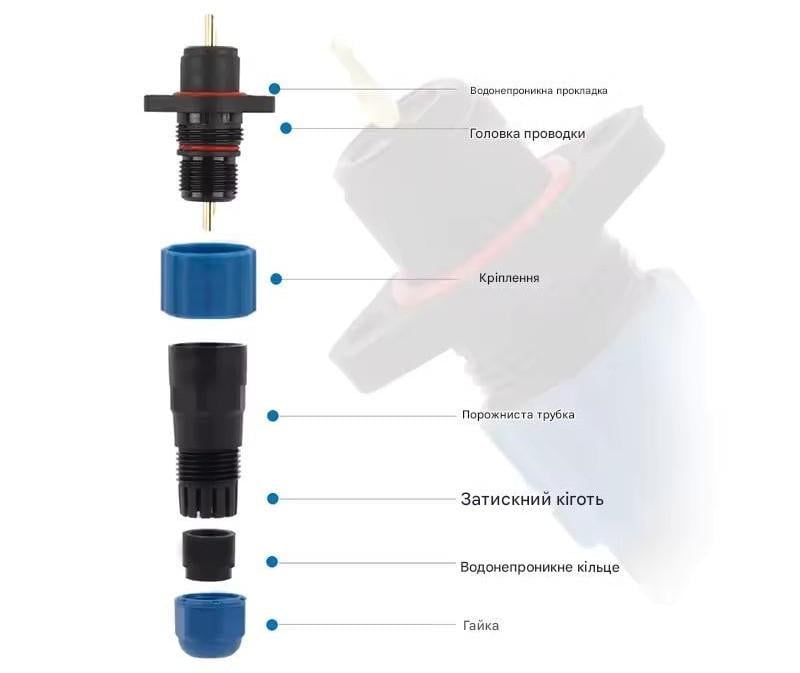 Разъем герметичный SP13 IP68 розетка/штекер на кабель SP13 9F-F-M 9pin 5 А (2735637999) - фото 2 Разъем герметичный SP13 IP68 розетка/штекер на кабель SP13 9F-F-M 9pin 5 А (2735637999) - фото 2