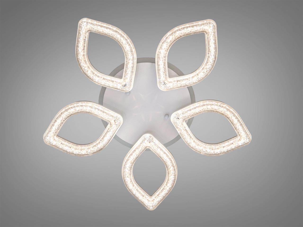 Люстра светодиодная потолочная для гостиной S2599/5WH LED 3color dimmer 52 Вт с пультом и димером Белый (3052931478)