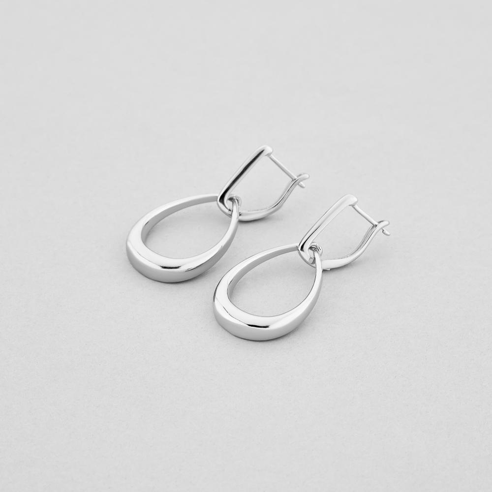 Серебряные серьги Minimal Капля стиля (8308)