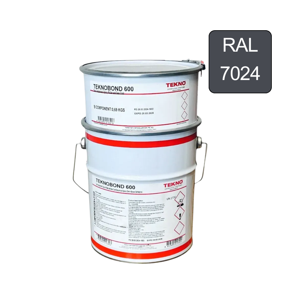 Краска эпоксидная Tekno bond 600 для бетонного пола 5 кг Графитово-серый (RAL 7024)