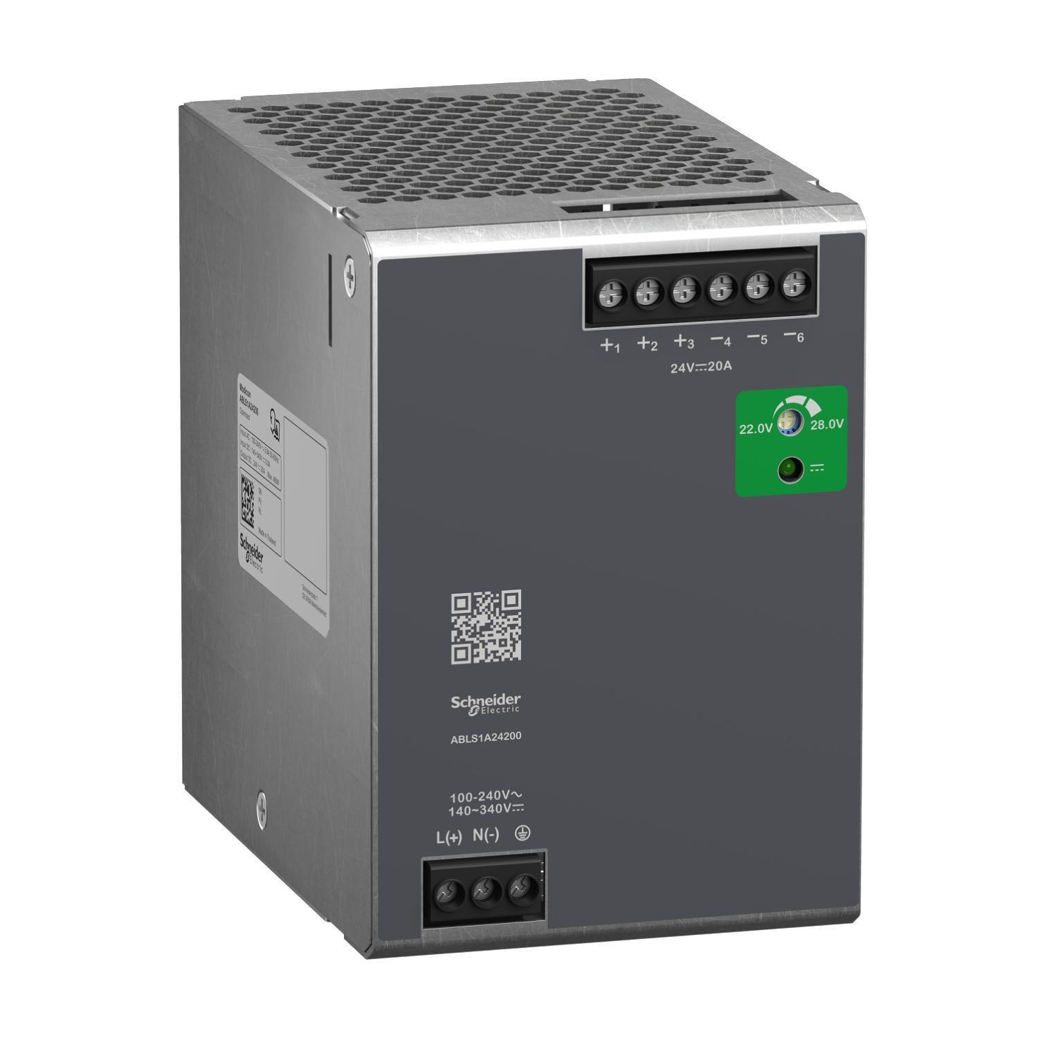Блок питания DIN-рейка Schneider Electric Modicon Power Supply 480 Вт 1Ф 20A 24 В оптимизирован (ABLS1A24200)
