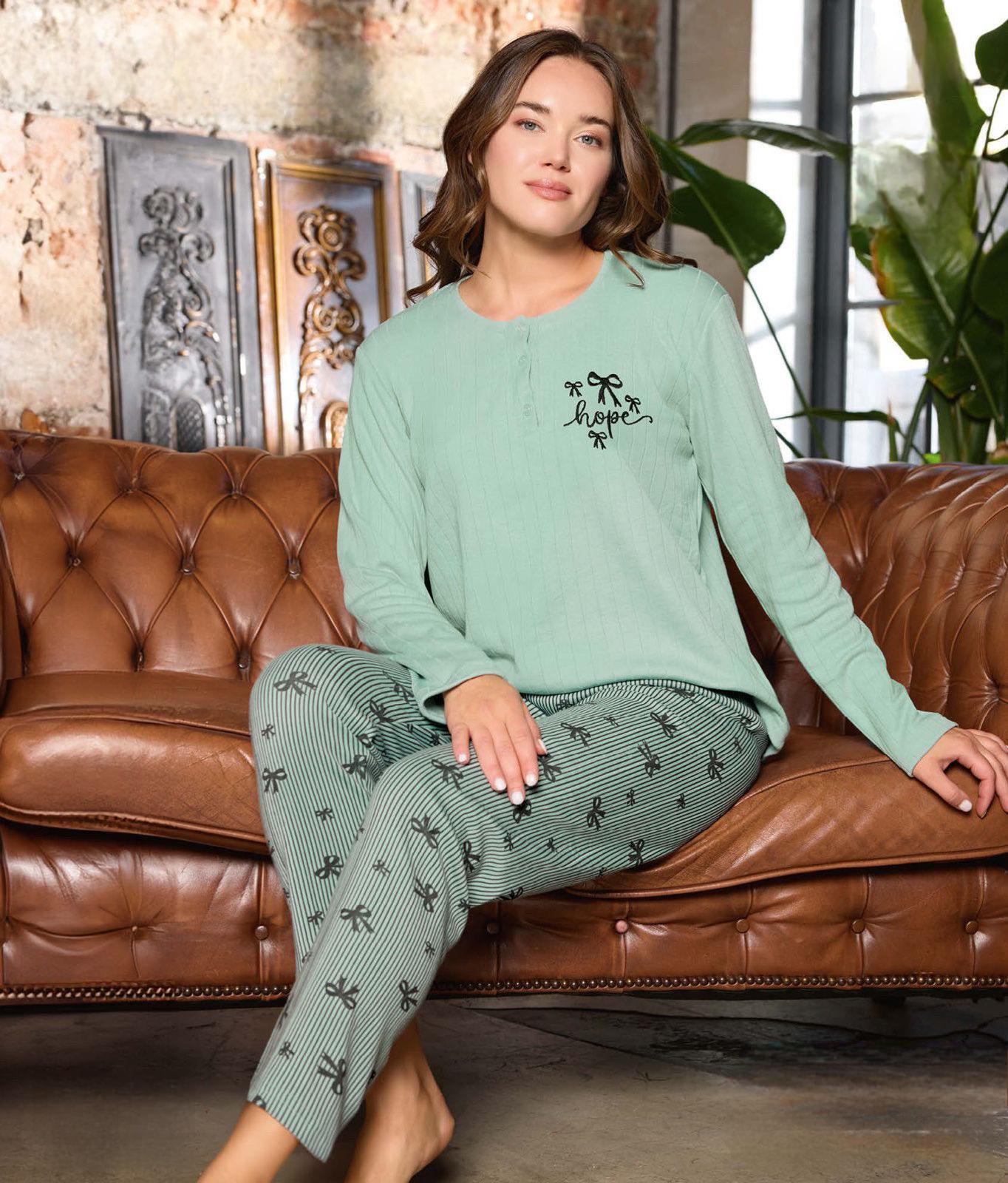 Піжама жіноча тепла з начісом XL Бірюза (701120) Піжама жіноча тепла з начісом XL Бірюза (701120)