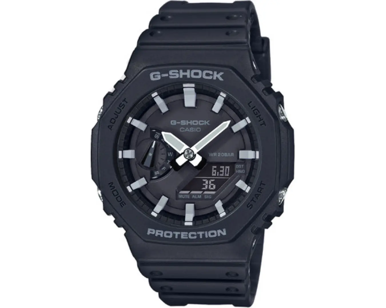 Наручные часы мужские Casio G-Shock GA-2100-1AER водонепроницаемые d 44 мм (2451209569)