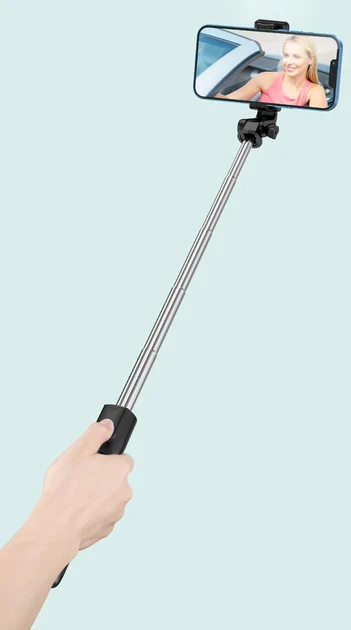 Селфі палиця для телефона Selfie Stick R1 з Bluetooth пультом Чорний - фото 3