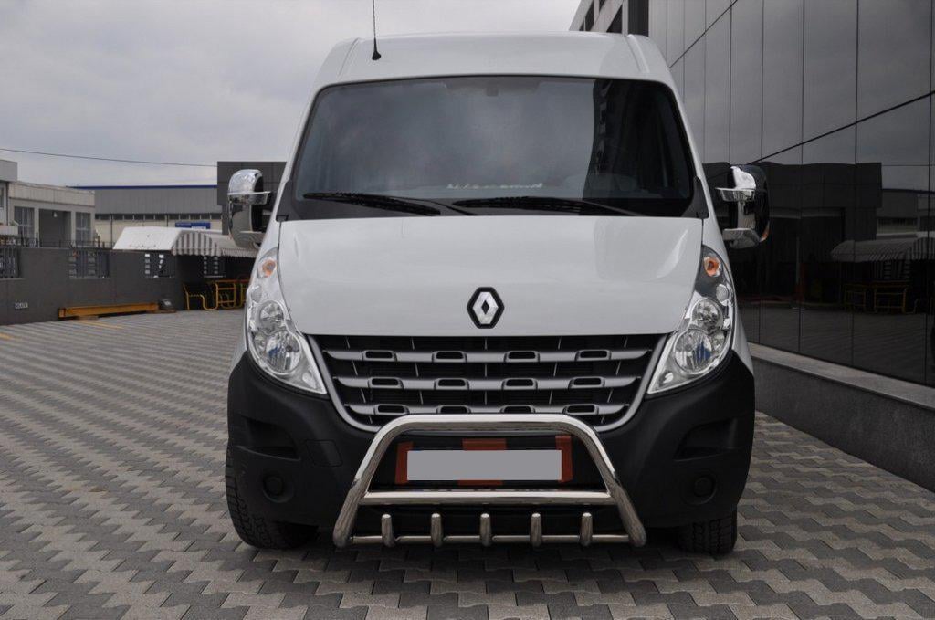 Кенгурятник WT003 С надписью CAN для Renault Master 2011-2023 гг. нержавеющая сталь Хром