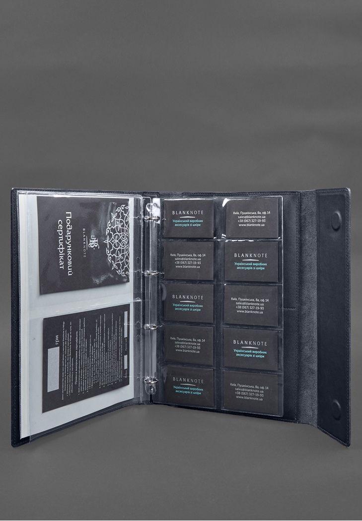 Шкіряна папка для документів сімейна А4 на сегрегаторі з файлами Темно-синій (A-028630) - фото 5 Шкіряна папка для документів сімейна А4 на сегрегаторі з файлами Темно-синій (A-028630) - фото 5