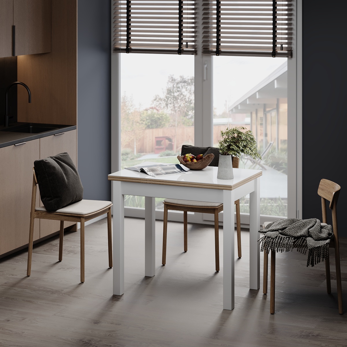 Стол-трансформер ART IN HEAD Dinner Glass 900x754x600 мм Дуб сонома/Белый (TB16130100101) - фото 4 Стол-трансформер ART IN HEAD Dinner Glass 900x754x600 мм Дуб сонома/Белый (TB16130100101) - фото 4