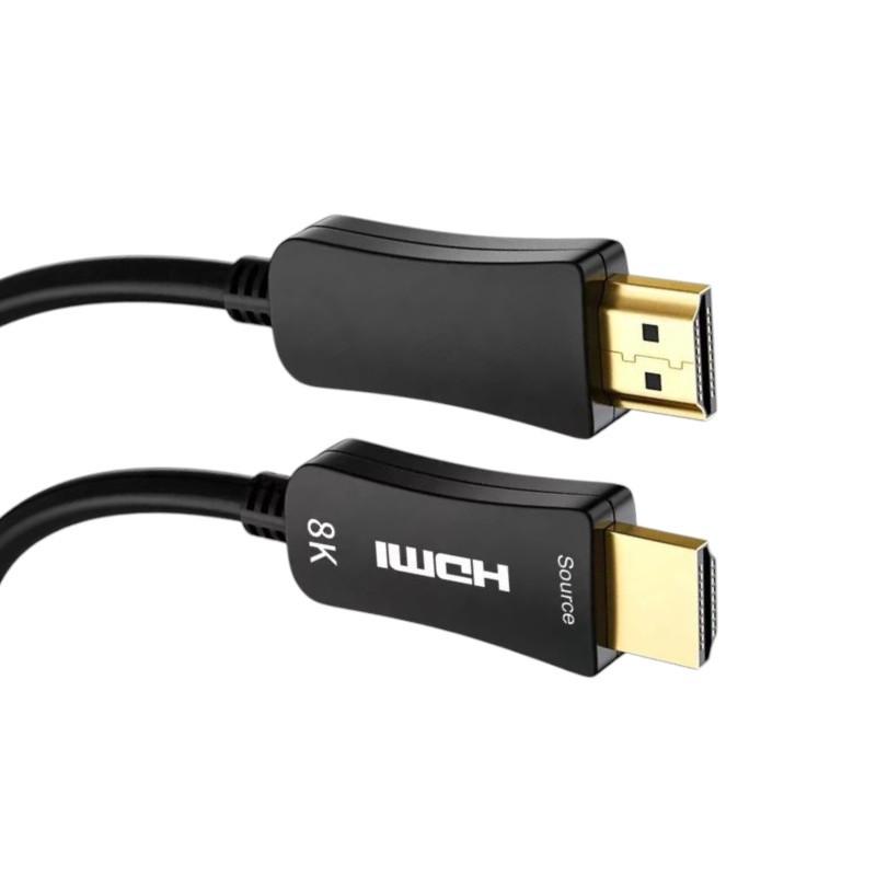 Кабель оптический I-Taki 8K HDMI 2.1 48Gbps с позолоченными разъемами для игровых консолей/проекторов и Smart TV 15 м Черный (000048904)