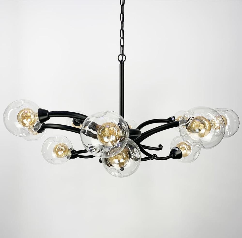 Люстра дизайнерская подвесная с двойным плафоном на 9 ламп (ZL 1427)