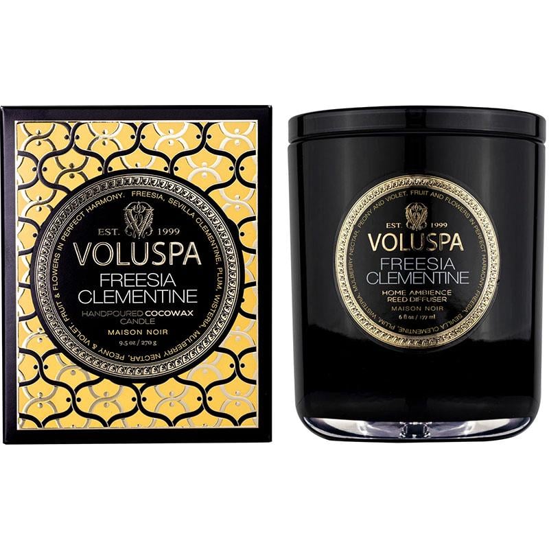 Свеча ароматическая Voluspa Maison Noir Freesia Clementine 270 г стакан с крышкой (111002680)