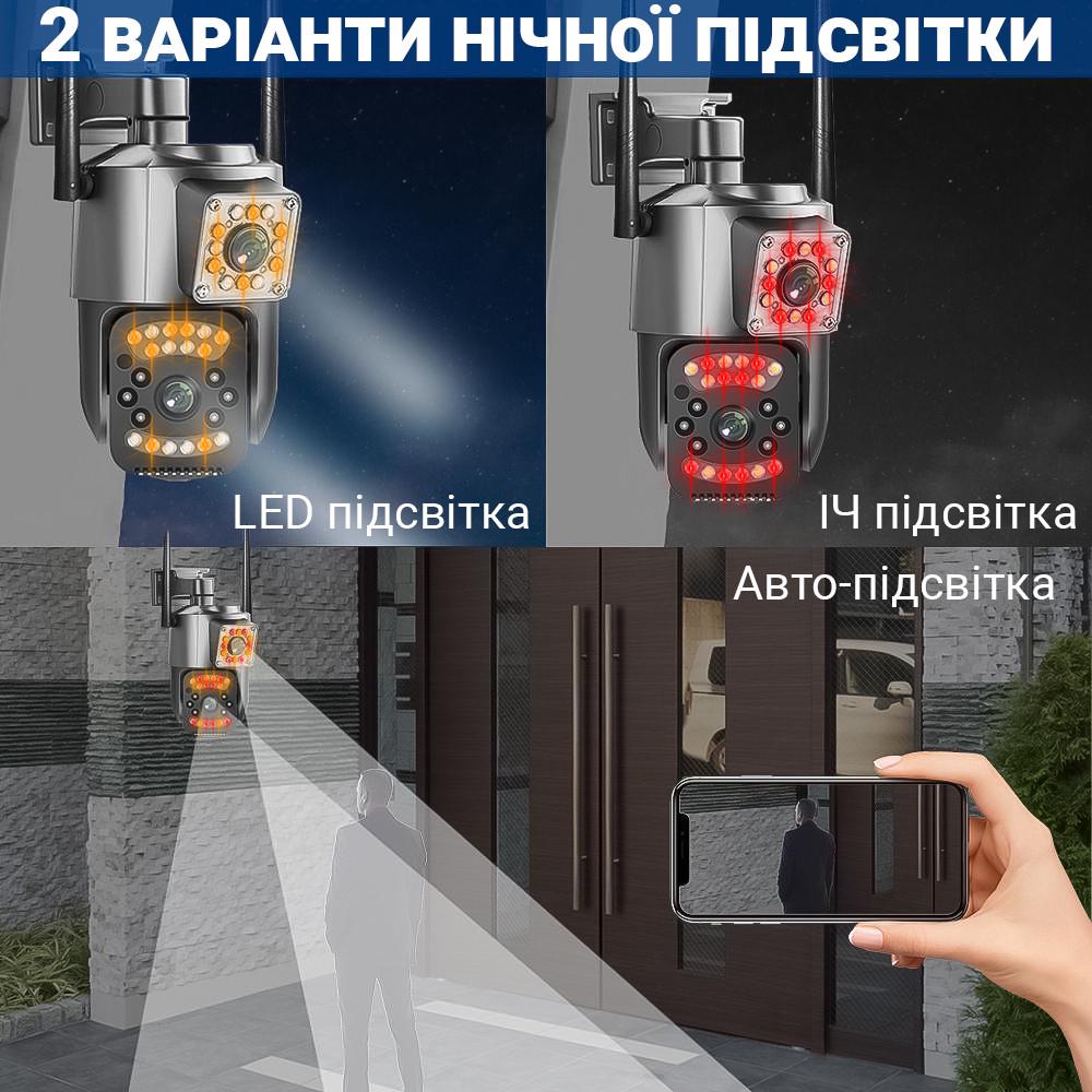 Камера видеонаблюдения WiFi uSafe OC-05DL-PTZ уличная с 2 объективами 4 Мп/1080P двойная поворотная - фото 8 Камера видеонаблюдения WiFi uSafe OC-05DL-PTZ уличная с 2 объективами 4 Мп/1080P двойная поворотная - фото 8