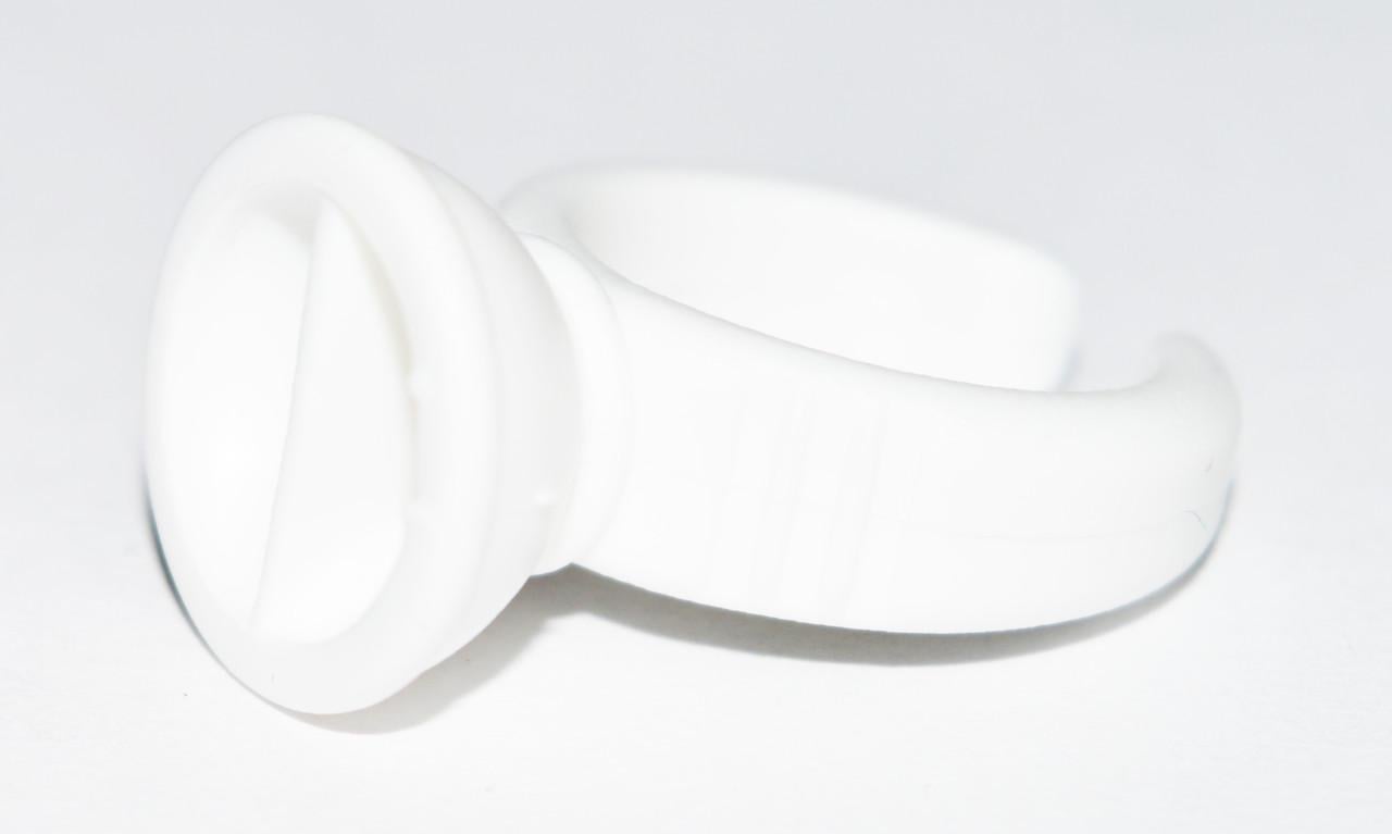 Колпачок-кольцо на палец для тату краски с разделителем маленький Белый