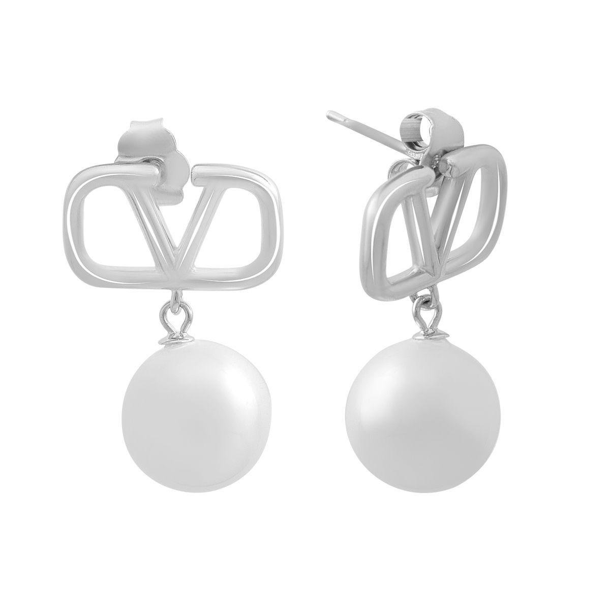 Серьги серебряные с белым опалом