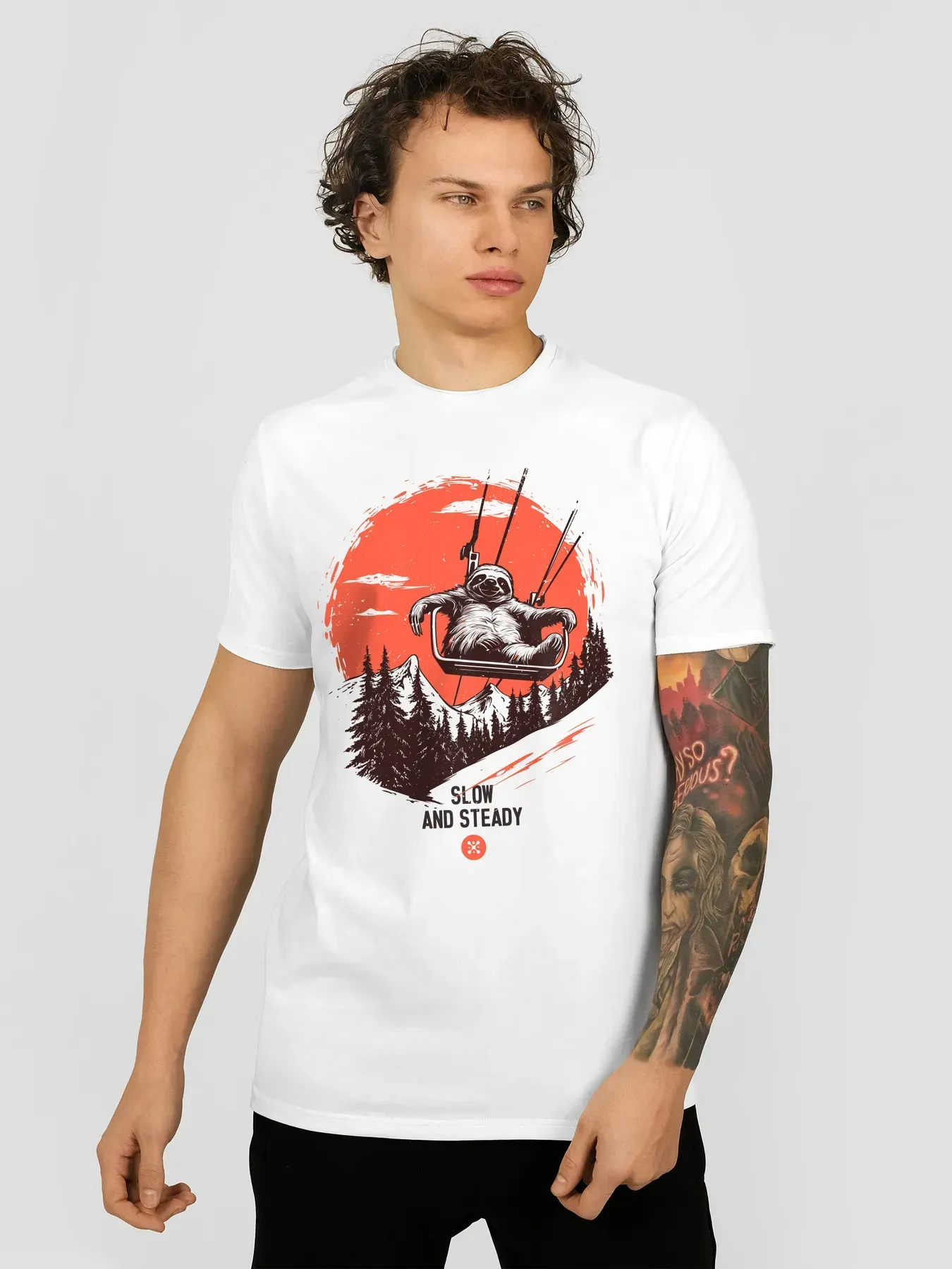 Футболка мужская "Slow and Steady" 2XL Белый (27222479)