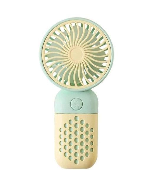 Вентилятор ручной Mini Fan аккумуляторный c USB-зарядкой Z8 Салатовый с желтым (7186)