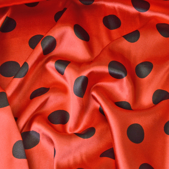 Ткань Ideia Горохи атлас 1,45 м Red Black (2200004112909)