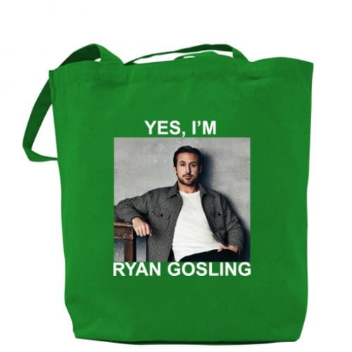 Шопер "Yes, i'm Ryan Gosling" 37x41 см Зелений (16061429-10-195419) - фото 1