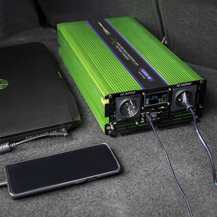 Інвертор 12 230 QOLTEC із чистою синусоїдою та зарядним пристроєм 5000 Вт (2328871139) - фото 3 Інвертор 12 230 QOLTEC із чистою синусоїдою та зарядним пристроєм 5000 Вт (2328871139) - фото 3