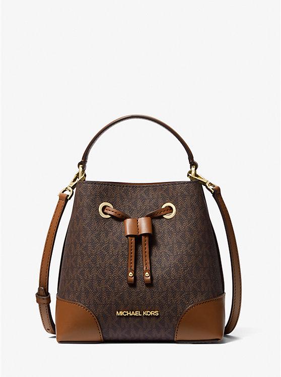 Сумка жіноча Michael Kors Mercer Small Logo Bucket Bag Коричневий - фото 1