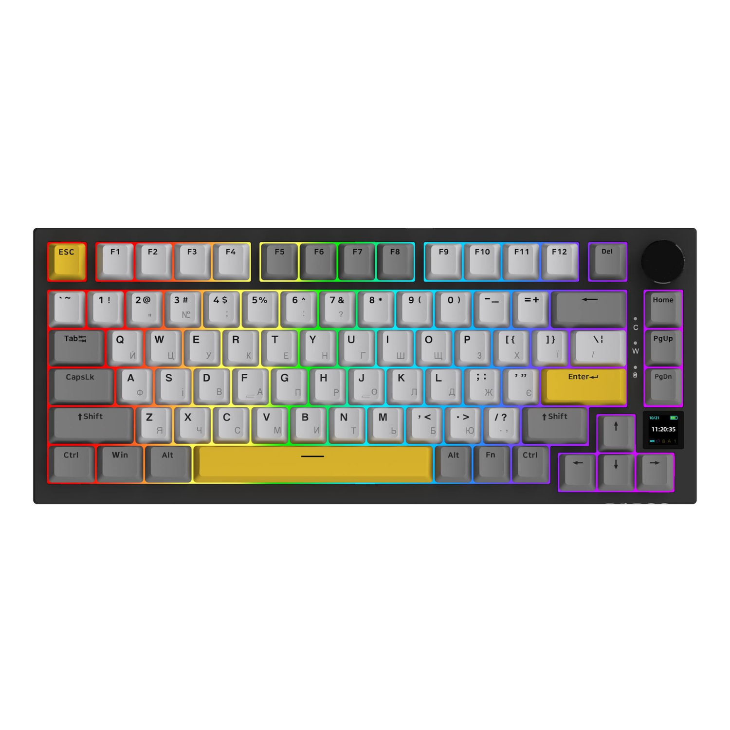 Клавіатура бездротова механічна Ajazz AK820 Pro Flying Fish Switch RGB Black (AK820PRO-FF-BGY)