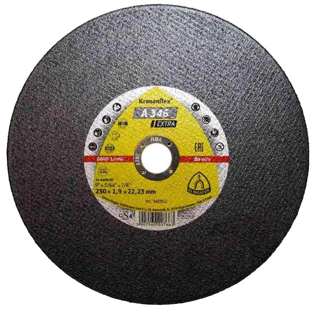 Круг отрезной по нержавеющей стали Klingspor Kronenflex A 346 Extra 230х1,9х22,23 мм (23281)