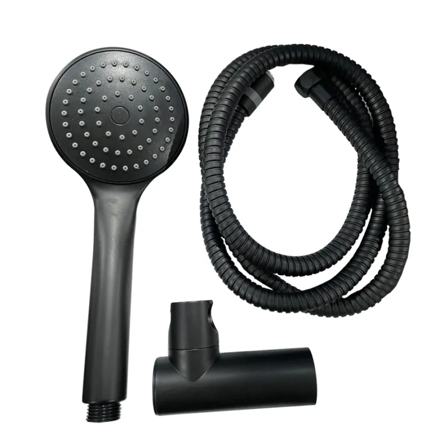 Душевой набор Haiba SET-08 с лейкой и шлангом Black (HB3984)