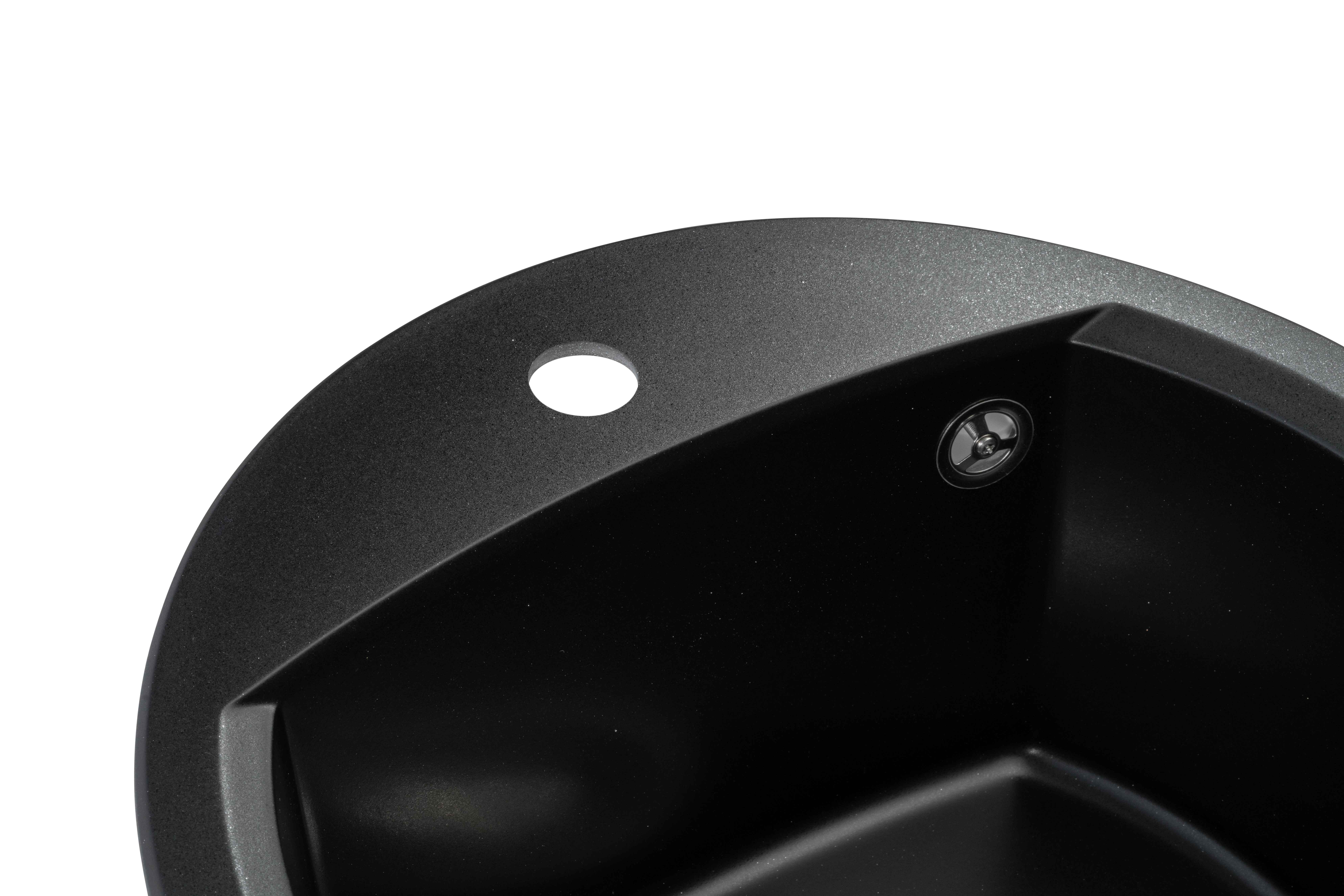 Мийка для кухні Granado Ronda 490х470х200 мм Black shine - фото 4 Мийка для кухні Granado Ronda 490х470х200 мм Black shine - фото 4