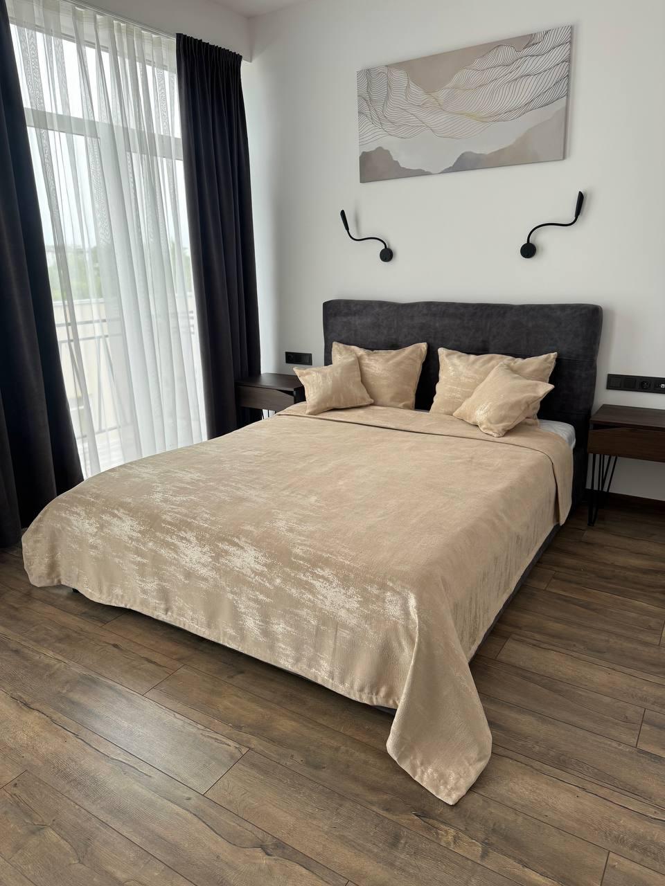 Покрывало Мрамор 240х250 см Бежевый (22000-4-240x250cm) - фото 9 Покрывало Мрамор 240х250 см Бежевый (22000-4-240x250cm) - фото 9