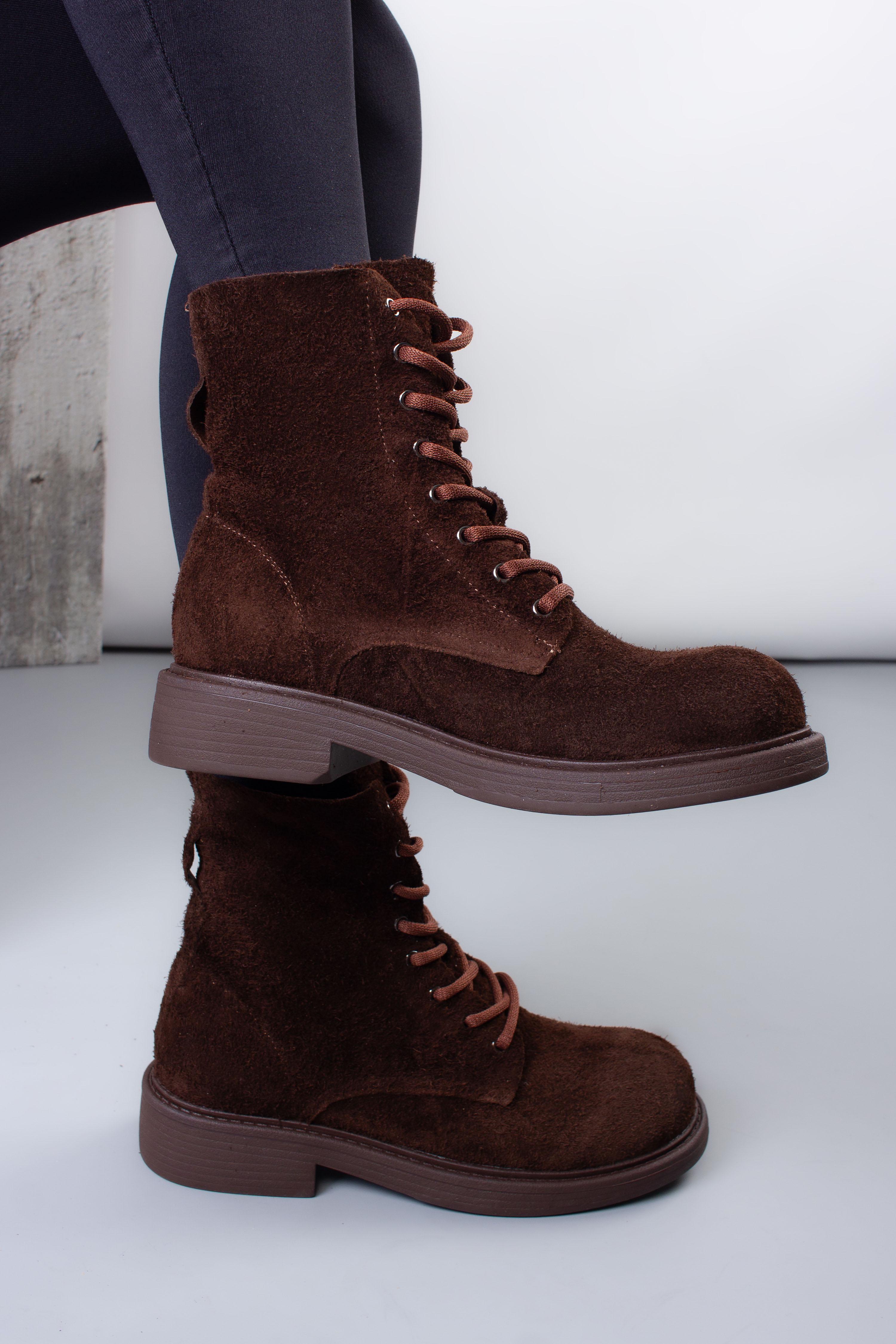 Ботинки женские Where Uwear M380-1-2 346567 натуральная замша р. 41 Коричневый (346567_41)