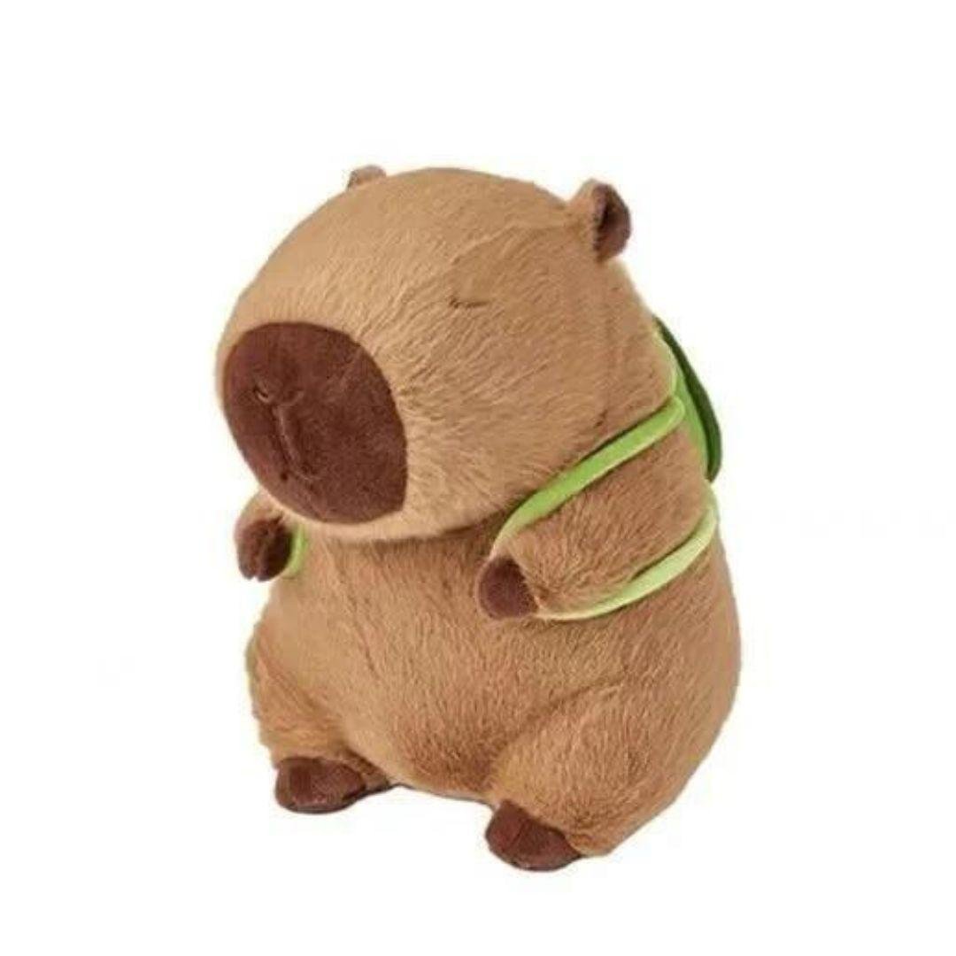 Мягкая игрушка Капибара с рюкзаком Ракушкой 35см Коричневый (24984678)