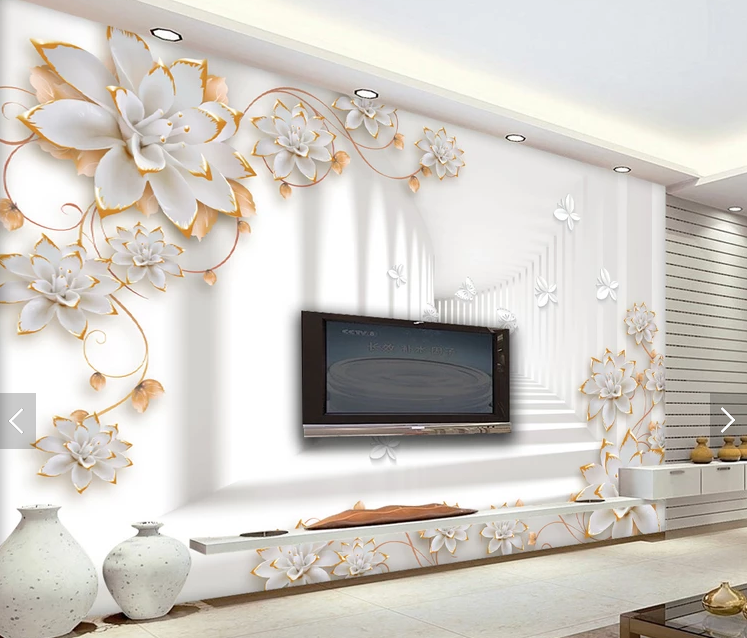 Фотообои 3D флизелиновые цветочные для спальни/зала/кухни Драгоценные цветы